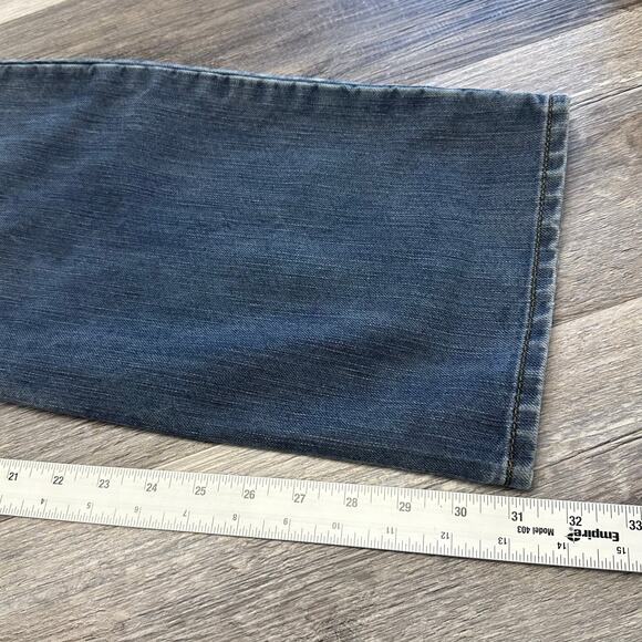 Levis 514 Jeans Red Tab Flap Pockets Blue Mens 38x31 Bootcut Mid Wash Denim - Picture 7 of 13